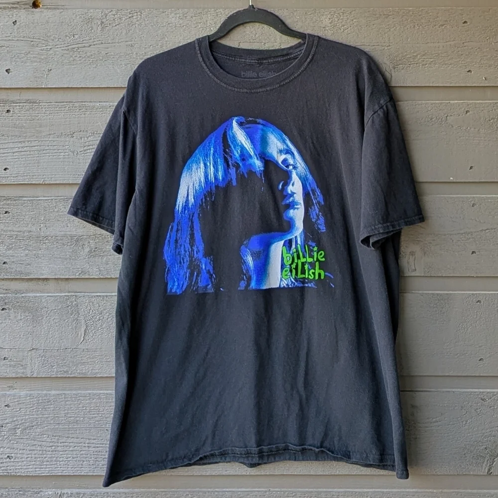 Billie Eilish Shadow Face T-Shirt Black Size XL